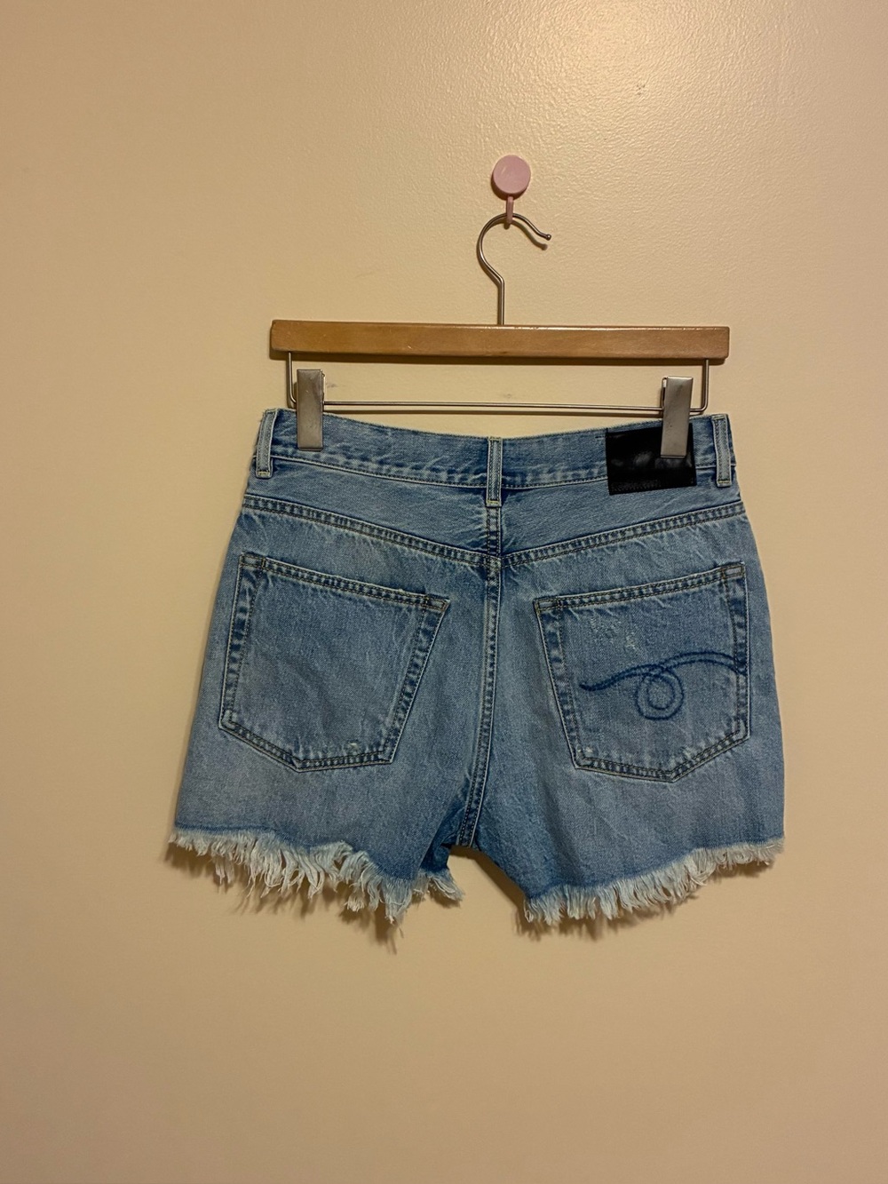 R13 Shredded Slouch Denim Shorts in Tilly Size 26 - Picture 11 of 16
